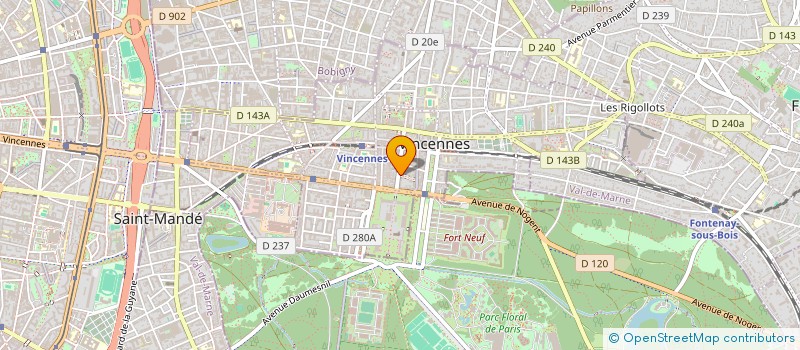 localisation de l'entreprise RACCAH PATRICIA à VINCENNES