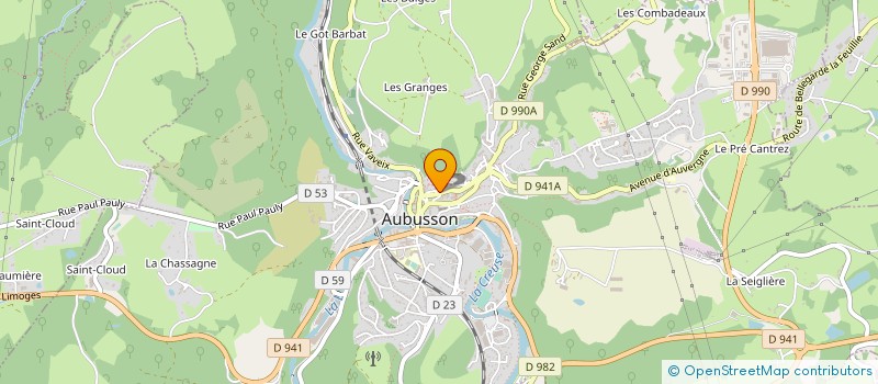 localisation de l'entreprise RACHEL JOUANNY à AUBUSSON