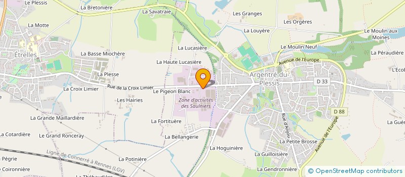 localisation de l'entreprise RACINE PASQUET  ARGENTRE-DU-PLESSIS