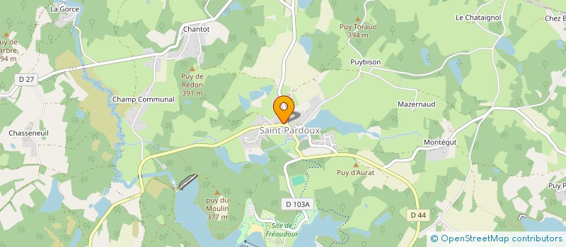localisation de l'entreprise RACINES & COMPAGNIE à SAINT-PARDOUX-LE-LAC