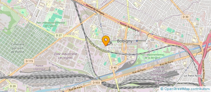 localisation de l'entreprise RACING CLUB DE BOBIGNY  BOBIGNY