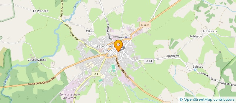 localisation de l'entreprise RACING CLUB DE CHALENCON  CRAPONNE-SUR-ARZON