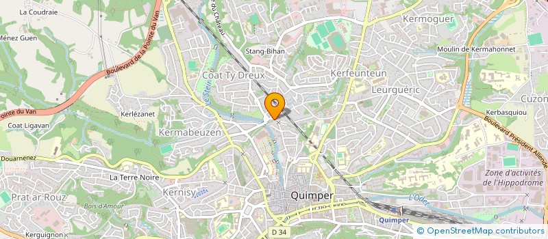 localisation de l'entreprise RACING FOOTBALL CLUB QUIMPEROIS à QUIMPER