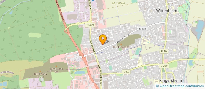 localisation de l'entreprise RADIOAMATEURS DU HAUT RHIN  WITTENHEIM