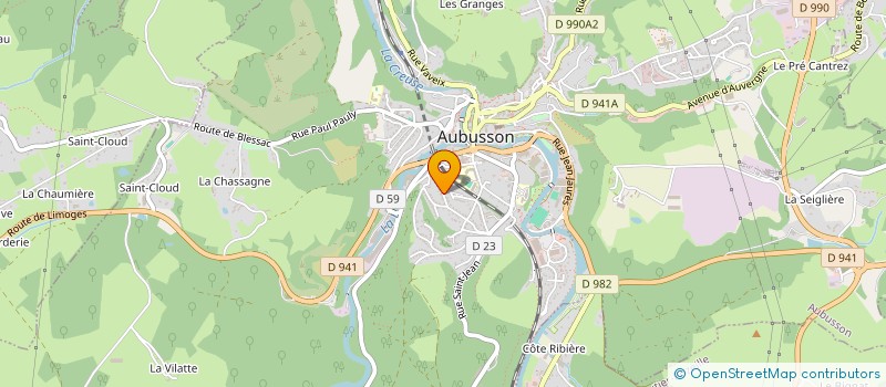 localisation de l'entreprise RADIOCOMS DU CENTRE OUEST à AUBUSSON