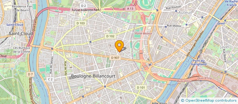 localisation de l'entreprise RADIODIAGNOSTIC 37 AV V HUGO à BOULOGNE-BILLANCOURT