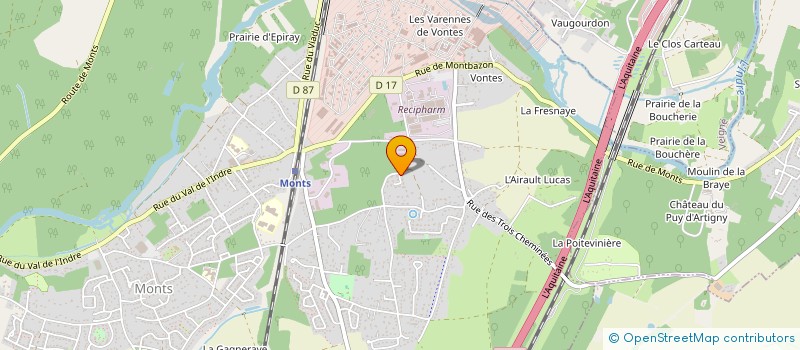 localisation de l'entreprise RAGUIN BOIS CONCEPT à MONTS