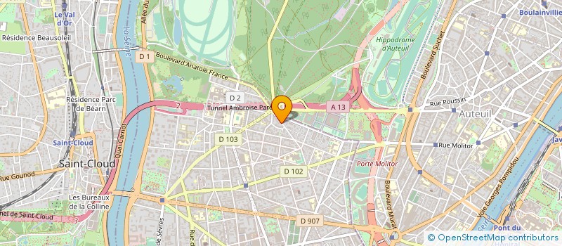 localisation de l'entreprise RAINBOW HOTELS SANTE  BOULOGNE-BILLANCOURT