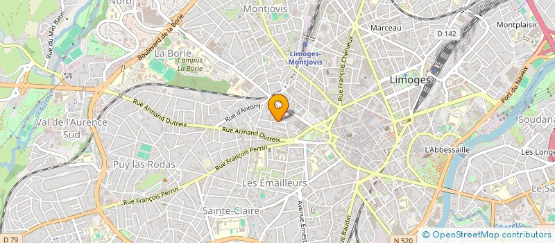 localisation de l'entreprise RANA LE SOLEIL à LIMOGES