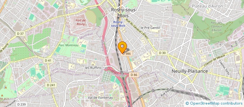localisation de l'entreprise RANDORI CLUB VILLETANEUSE (RCV) à ROSNY-SOUS-BOIS