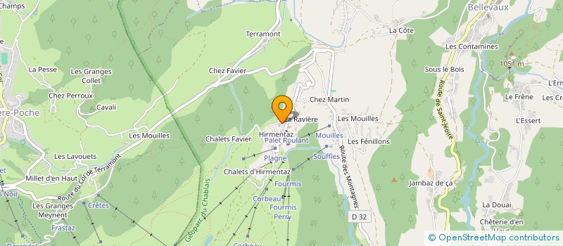 localisation de l'entreprise RAPHYLIA à BELLEVAUX