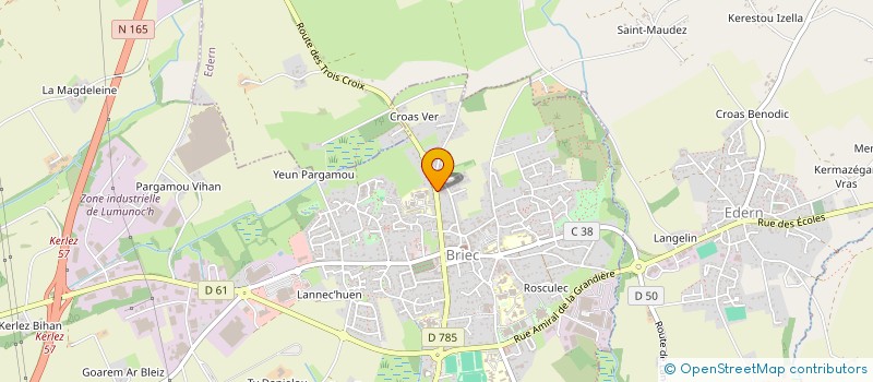 localisation de l'entreprise RAQUETTE CLUB BRIEC TENNIS DE TABLE  BRIEC