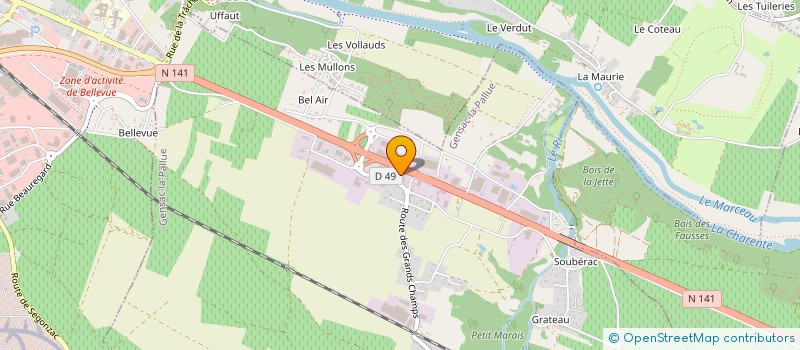 localisation de l'entreprise RAR PEINTURE à GENSAC-LA-PALLUE