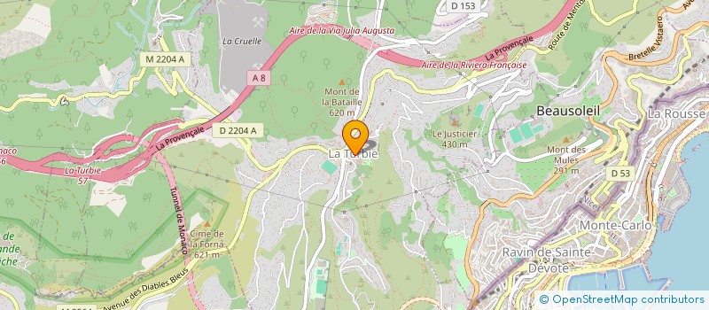 localisation de l'entreprise RATTI/SAULI à LA TURBIE