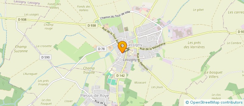 localisation de l'entreprise RAVAL PEINTURE HEBERT-DROCOURT  LASSIGNY