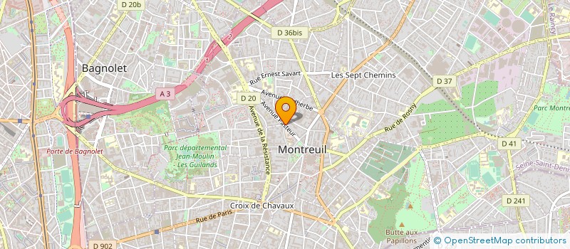 localisation de l'entreprise RAVALEMENT PEINTURE ISOLATION à MONTREUIL