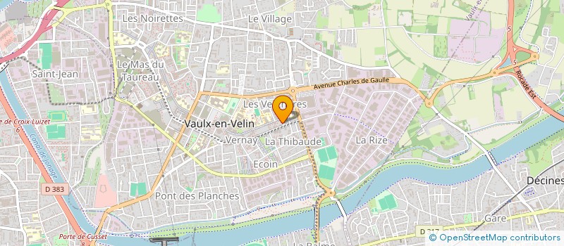 localisation de l'entreprise RAVALEMENT PEINTURE ISOLATION  VAULX-EN-VELIN