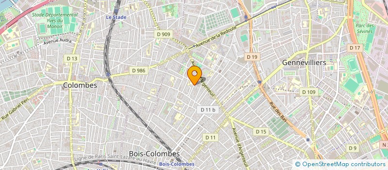 localisation de l'entreprise RAVALYS à BOIS-COLOMBES