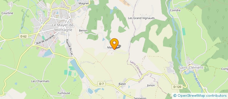 localisation de l'entreprise RAYMOND CHARPENTE COUVERTURE  LE MAYET DE MONTAGNE