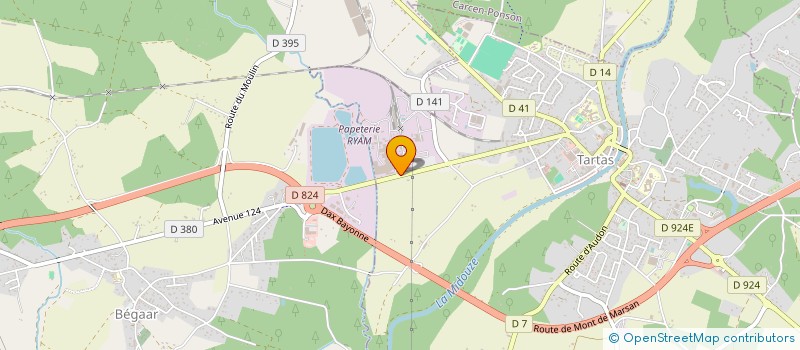 localisation de l'entreprise RAYONIER A.M. FRANCE INNOVATION  TARTAS