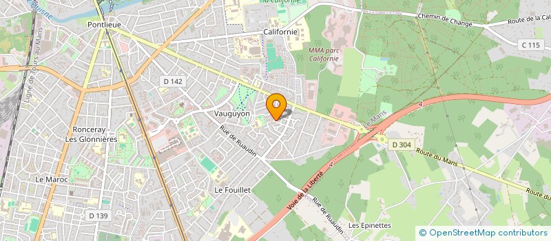 localisation de l'entreprise RAYONNAGE CONDITIONNEM MANUTENT LEVAGE à LE MANS
