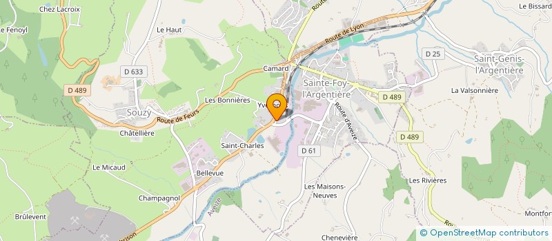 localisation de l'entreprise RB AUTO DES MONTS DU LYONNAIS  SAINTE FOY L'ARGENTIERE