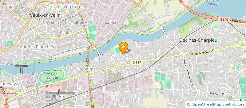 localisation de l'entreprise RB BN  DECINES-CHARPIEU
