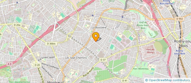 localisation de l'entreprise RB TAXIS à MONTREUIL