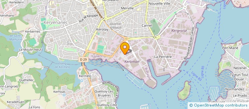 localisation de l'entreprise RB TELECOM à LORIENT