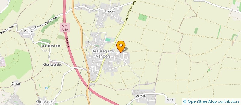 localisation de l'entreprise RBA  BEAUREGARD-VENDON