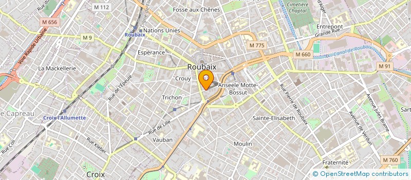 localisation de l'entreprise RBXINVEST  ROUBAIX