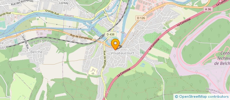 localisation de l'entreprise RC CHAUFFAGE SANITAIRE  VOUJEAUCOURT