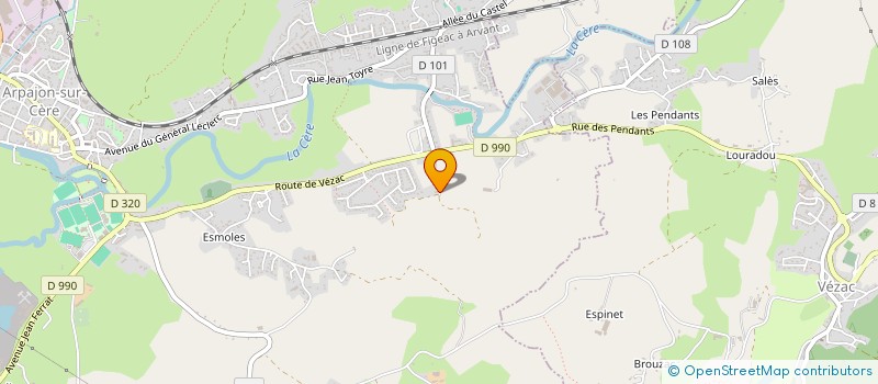 localisation de l'entreprise RC COLLIN à ARPAJON-SUR-CERE
