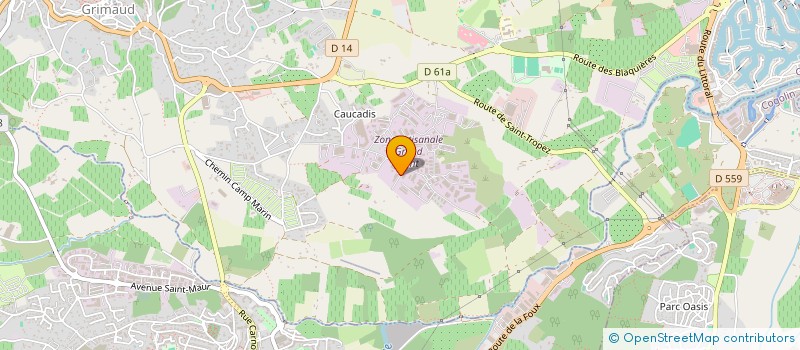 localisation de l'entreprise RC DIFFUSION  GRIMAUD