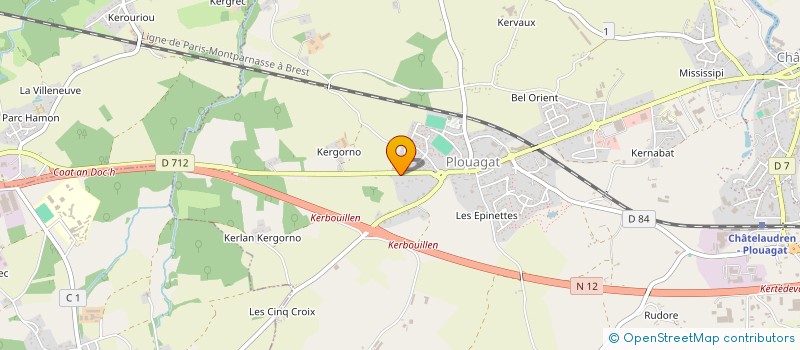 localisation de l'entreprise RCCB à CHATELAUDREN-PLOUAGAT