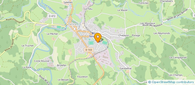 localisation de l'entreprise RCHP RUGBY CLUB DES HAUTS PLATEAUX à TENCE