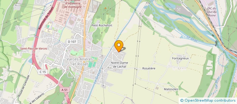 localisation de l'entreprise RCV à VARCES-ALLIERES-ET-RISSET