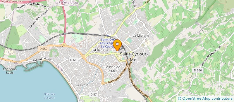 localisation de l'entreprise RD'AZUR PISCINES à SAINT-CYR-SUR-MER