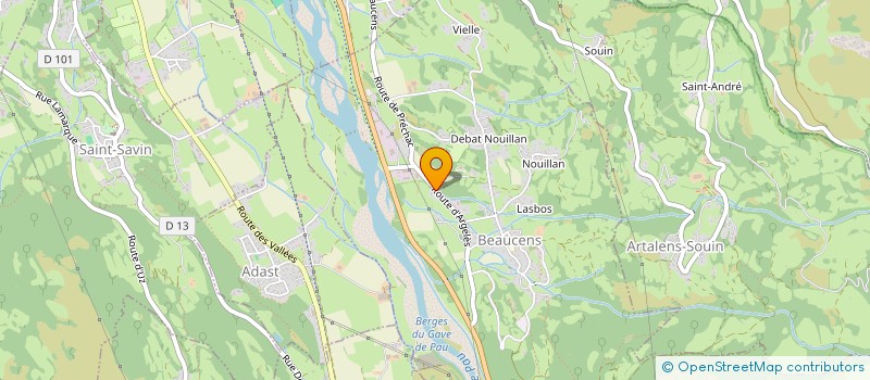 localisation de l'entreprise RE/SOURCES  BEAUCENS