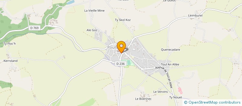 localisation de l'entreprise RECA 29  POULLAOUEN