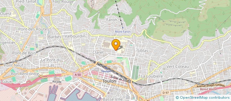 localisation de l'entreprise RECHERCHE CLINIQUE CARDIOLOGIQUE HOSPITALIERE TOULONNAISE  TOULON