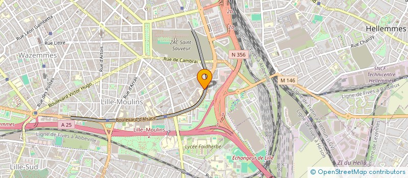 localisation de l'entreprise RECHERCHE EN ONCO HEMATOLOGIE CLINIQUE ET EN MEDECINE INTERNE R O H C à LILLE