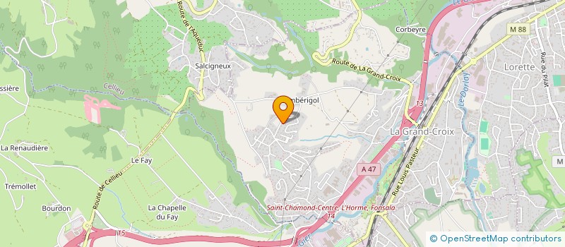 localisation de l'entreprise RECHERCHE ET DEVELOPPEMENT INDUSTRIEL - R.D.I.  LA GRAND-CROIX