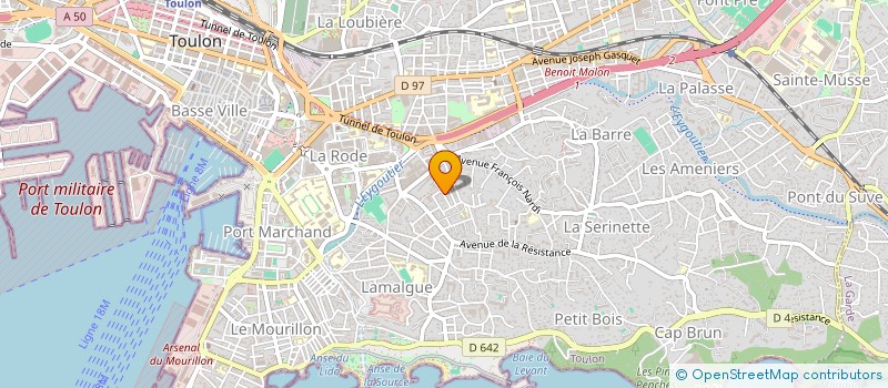 localisation de l'entreprise RECHERCHES DEVELOPPEMENTS ET INNOVATIONS à TOULON
