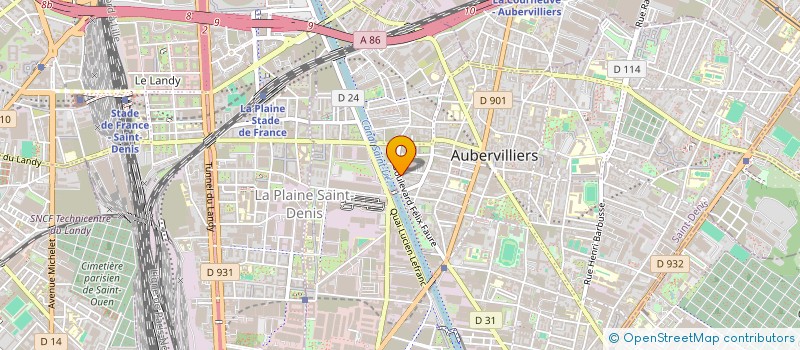 localisation de l'entreprise RED BAT  AUBERVILLIERS