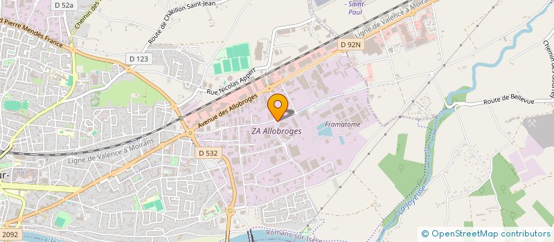 localisation de l'entreprise REDALUM FRANCE à ROMANS-SUR-ISERE