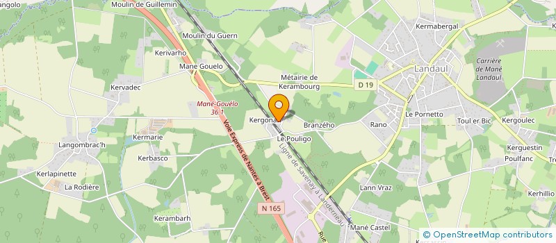 localisation de l'entreprise REFUGE DE L'OLIVIER  LANDAUL