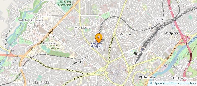 localisation de l'entreprise REGIE REGIONALE DES TRANSPORTS DE LA HAUTE VIENNE à LIMOGES