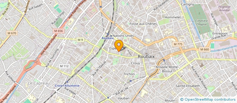 localisation de l'entreprise REGIS DEWINTER ET COMPAGNIE à ROUBAIX