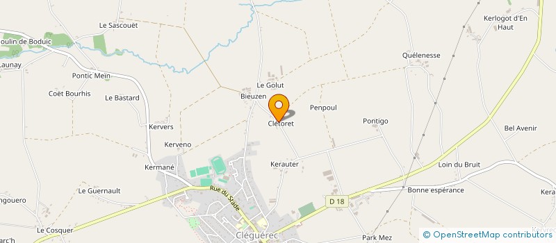 localisation de l'entreprise REGNIER FUNERAIRE  CLEGUEREC